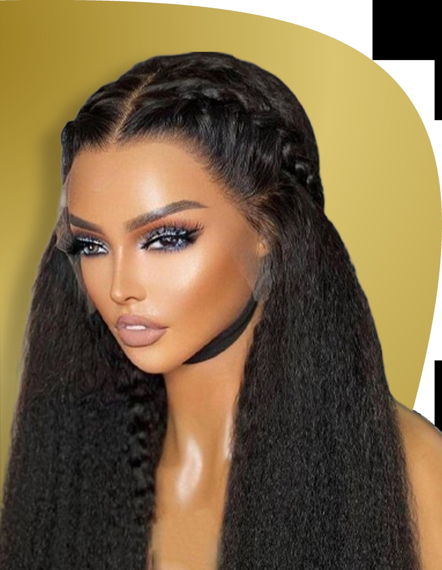 KINKY STRAIGHT WIG (STANDARD 16" A 18")