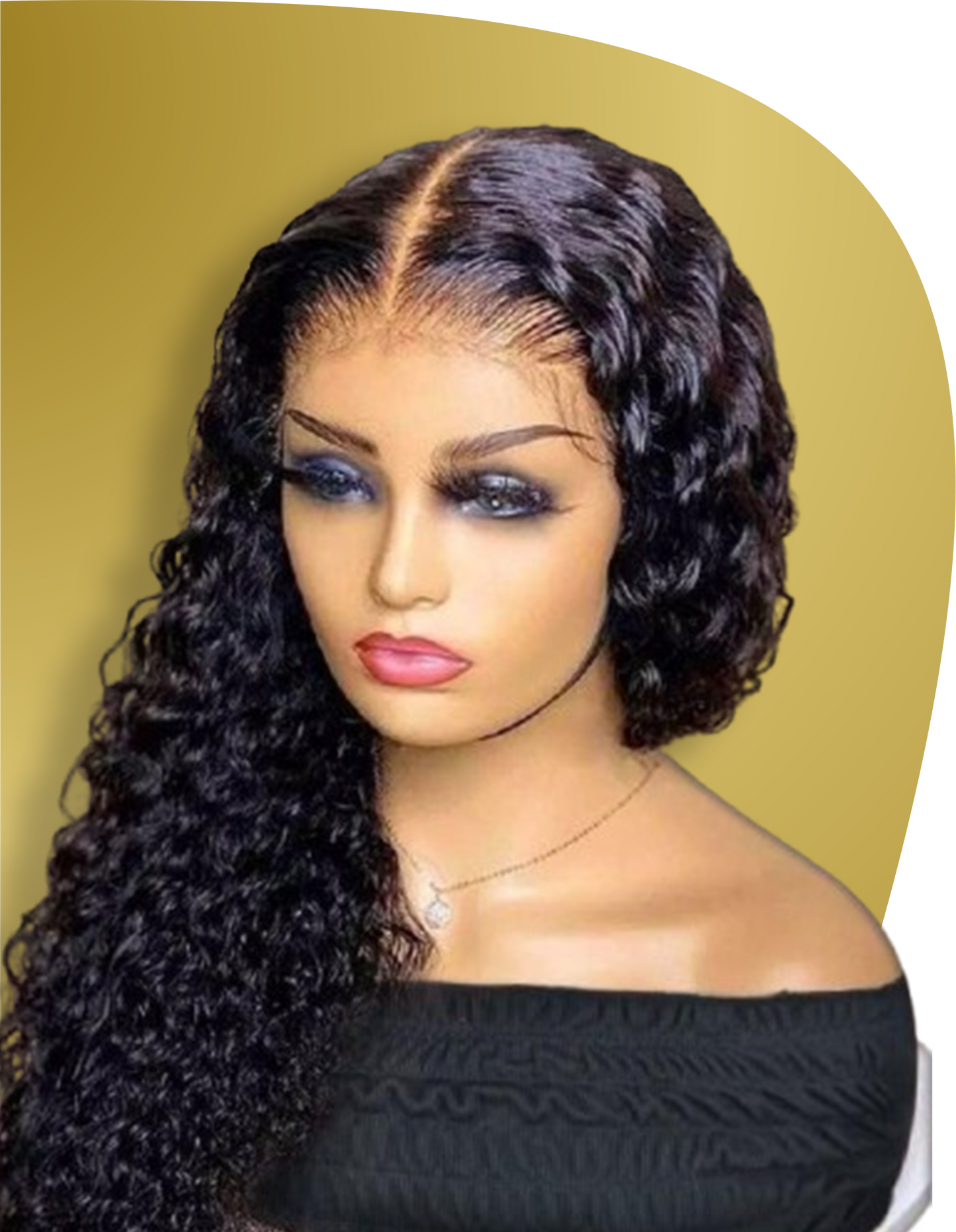DEEP CURLY LACE FRONT WIG 16"