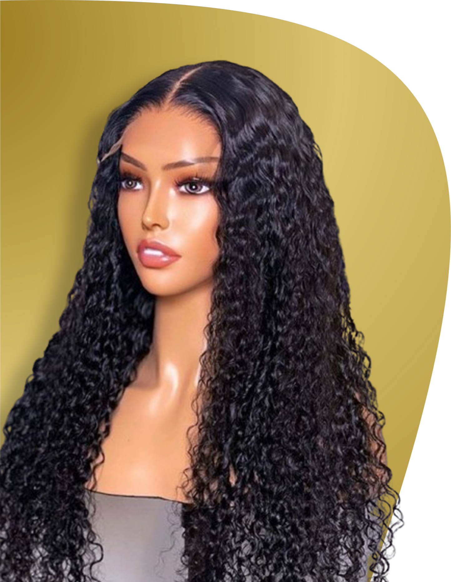 DEEP CURLY LACE FRONT WIG 16"